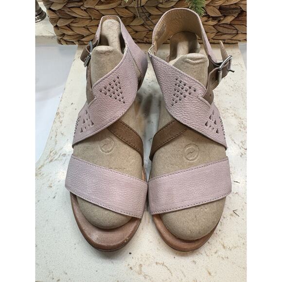 Miz Mooz Cienna Leather Heeled Sandals Blush Pink Size EUR 40 US 9-9.5 Preowned - Picture 1 of 14